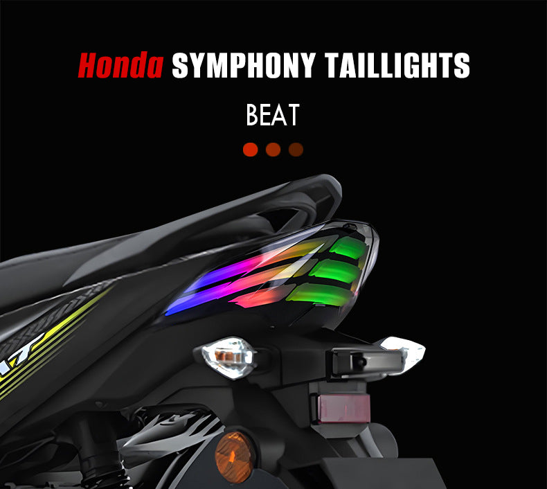 LED Motorcycle Taillight Rear Brake And Turn Signal Indicator for Honda Beat Motorbike Lighting System