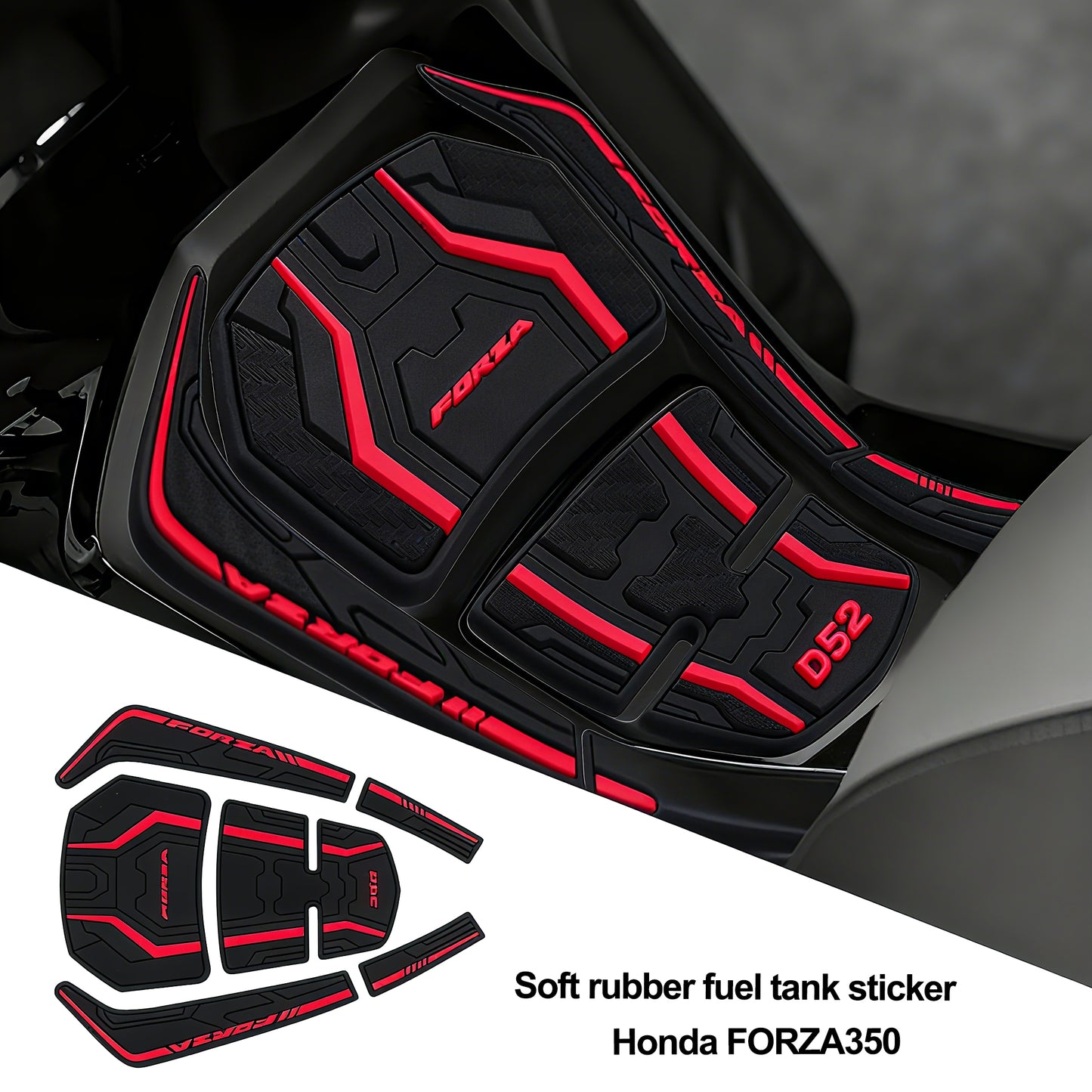 For Honda Forza 350 Rubber Fuel Tank Stickers Motorcycle Modification Accessory