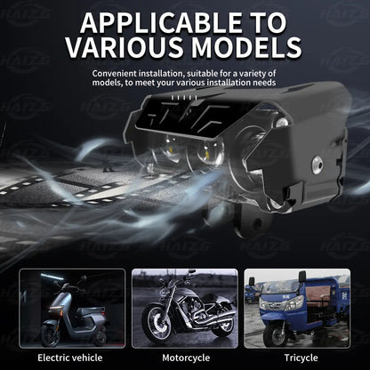 Ultra Bright LED Motorcycle Fog Light Headlight 60W 6000K Waterproof Dual Color Flashing Auto Lighting system