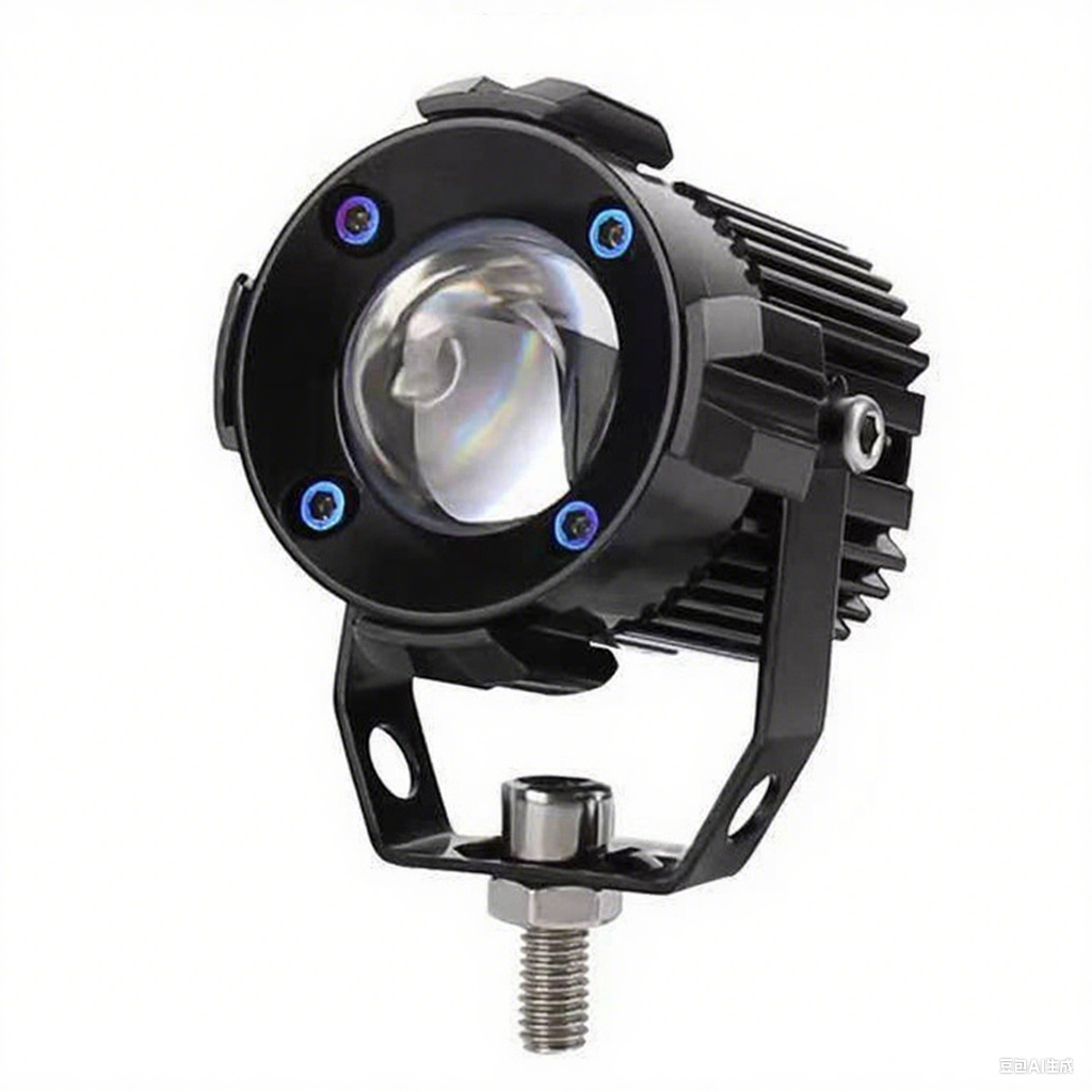 Motorcycle Modified Headlight Led Spotlight White/Yellow Light Waterproof Aluminum Housing - Small Steel Cannon Design