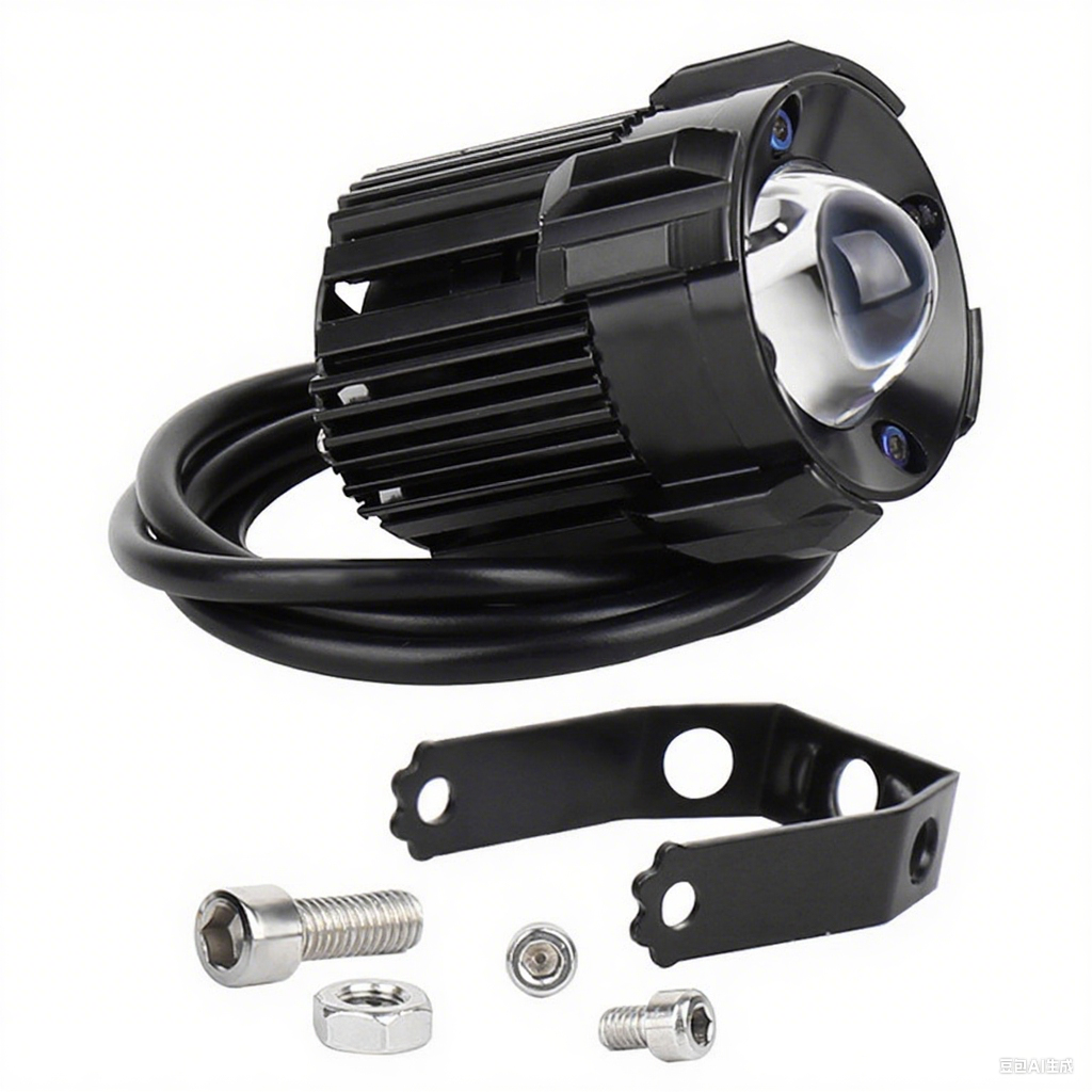 Motorcycle Modified Headlight Led Spotlight White/Yellow Light Waterproof Aluminum Housing - Small Steel Cannon Design