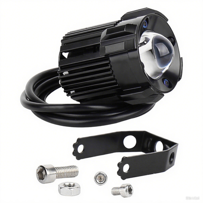 Motorcycle Modified Headlight Led Spotlight White/Yellow Light Waterproof Aluminum Housing - Small Steel Cannon Design
