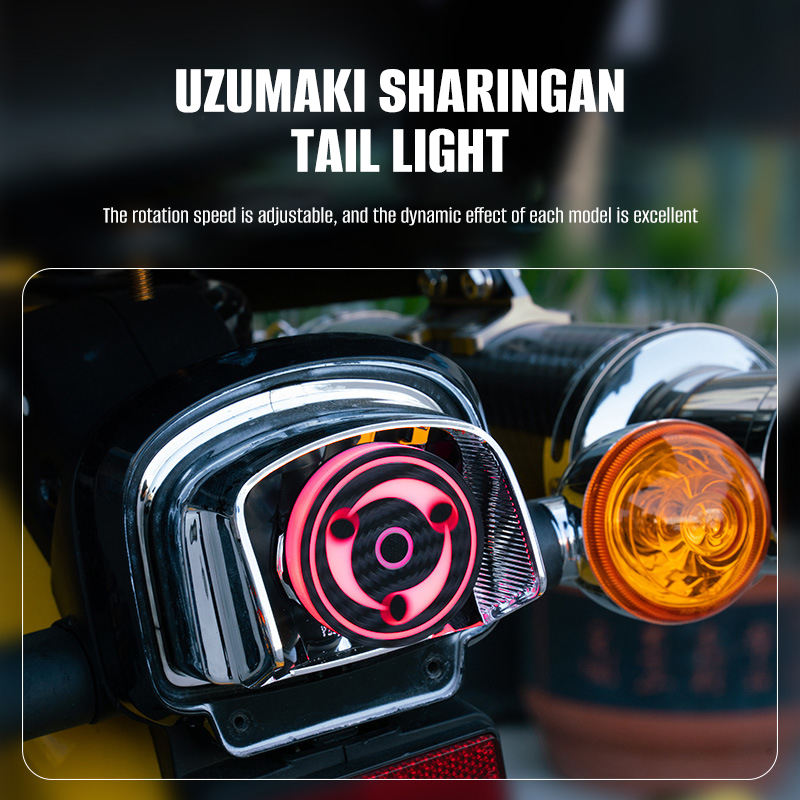 Universal Motorcycle LED RGB Sharingan Rotating Brake Light Bulb - Motocircuit