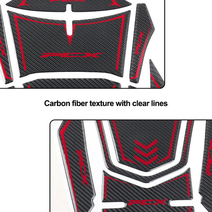 3D Carbon Fiber Fuel Tank Decal For 2021 Honda PCX160 Motorcycle - Motorbike Modification Accessory