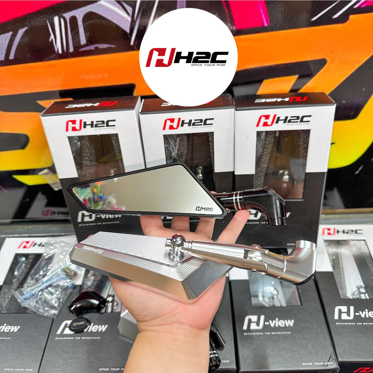 Universal Motorcycle and Electric Vehicle Rearview Mirrors - H2C Motorcycle Accessories