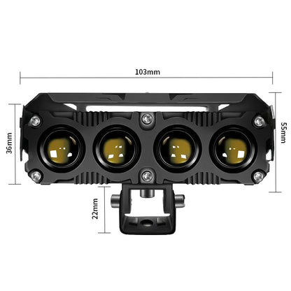 Ultra Bright LED Motorcycle Fog Light Headlight 60W 6000K Waterproof Dual Color Flashing Auto Lighting system