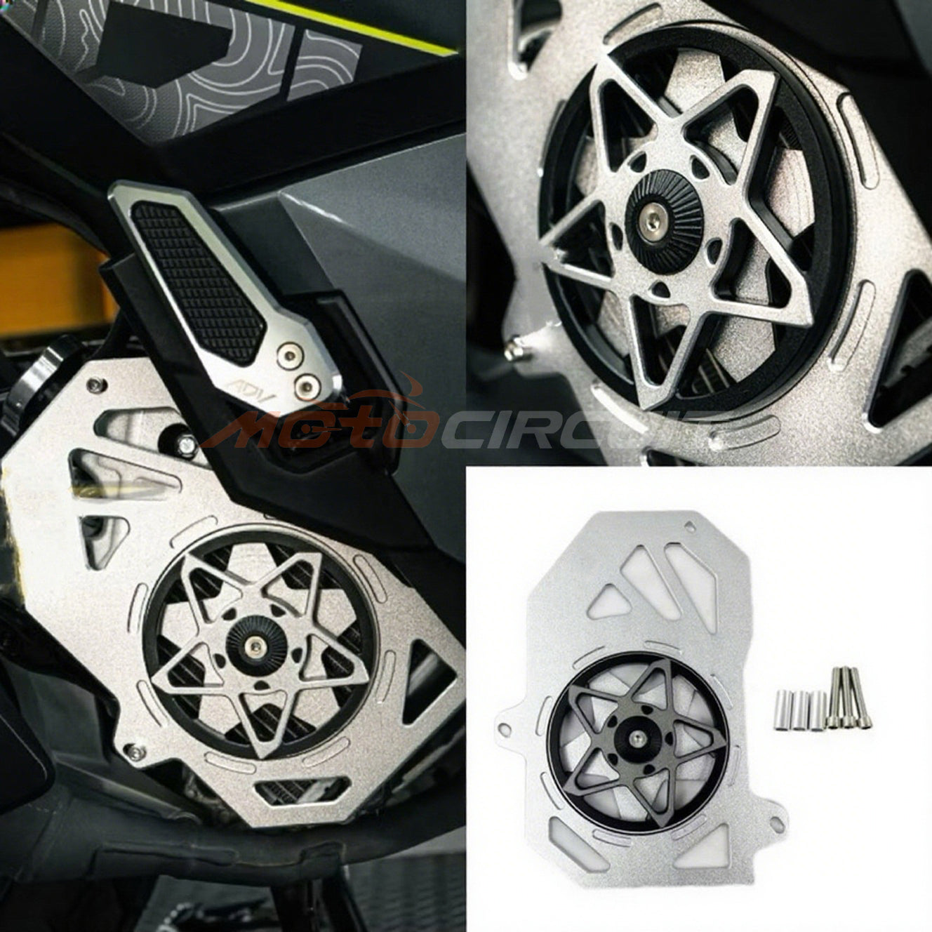 Motorcycle CNC Radior Grille with Five-blade Fan for HONDA VARIO/CLICK/PCX/ADV160 Motorbike Water Tank Cover