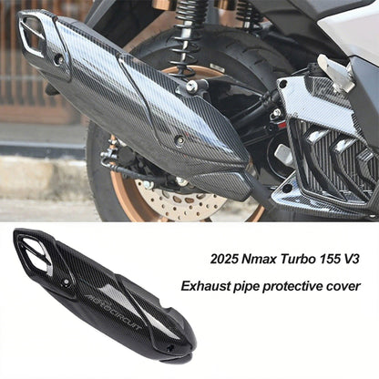 Motorcycle Anti-Scalding Exhaust Pipe Protective Decorative Cover For 2025 Yamaha Nmax155 Carbon Fiber Modified Accessories