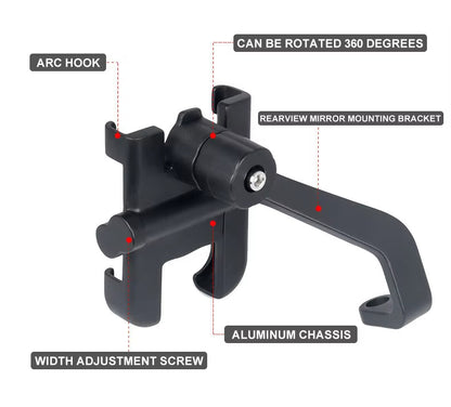 Wholesale Universal Motorcycle Phone Holder - 360° Adjustable Shockproof Mount - Motocircuit