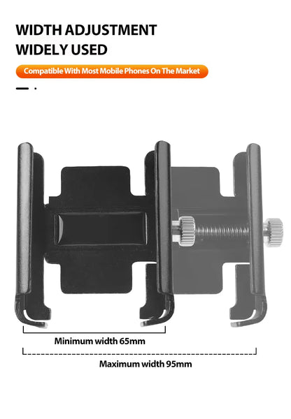 360 Degree Adjustable Motorcycle Phone Holder, Universal Cycling Holder for Scooters, Bicycles & Dirt Bikes