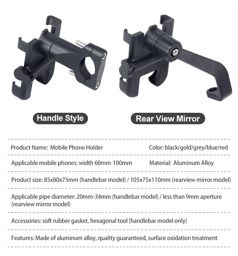Wholesale Universal Motorcycle Phone Holder - 360° Adjustable Shockproof Mount - Motocircuit