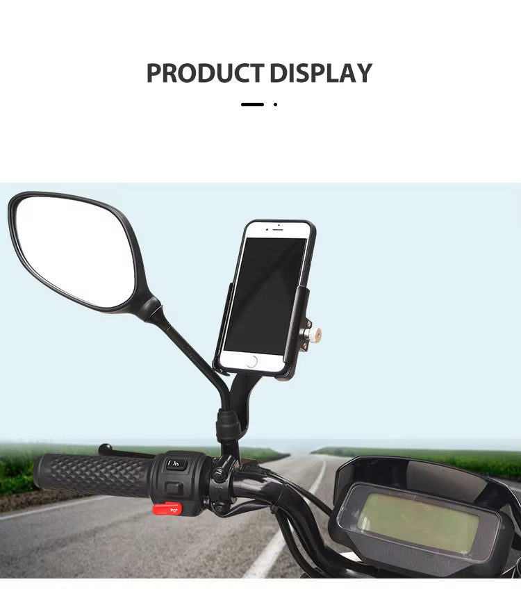 360 Degree Adjustable Motorcycle Phone Holder, Universal Cycling Holder for Scooters, Bicycles & Dirt Bikes