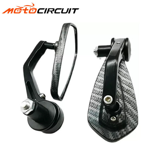MSK CNC Carbon Fibre Handlebar Grip with End Mirror Universal Side Rearview Motorcycle Body Parts New Accessory
