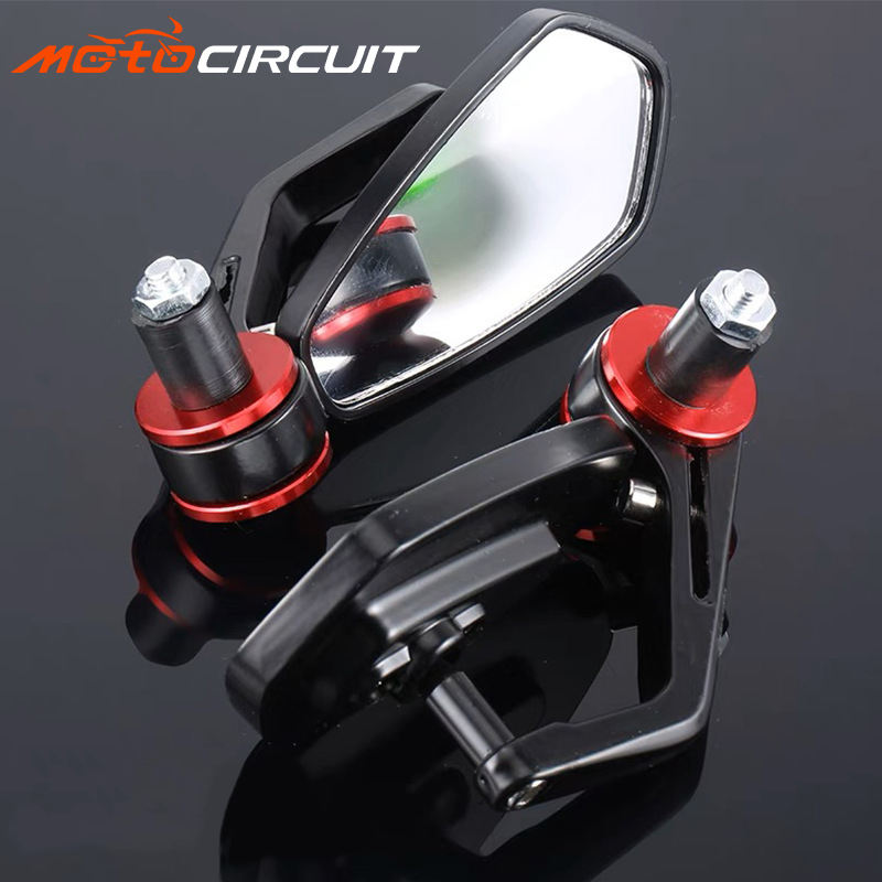 MSK CNC Carbon Fibre Handlebar Grip with End Mirror Universal Side Rearview Motorcycle Body Parts New Accessory
