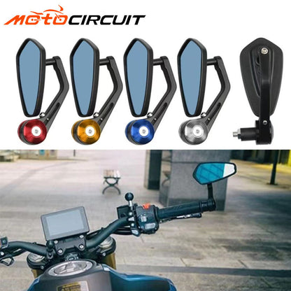 MSK CNC Carbon Fibre Handlebar Grip with End Mirror Universal Side Rearview Motorcycle Body Parts New Accessory