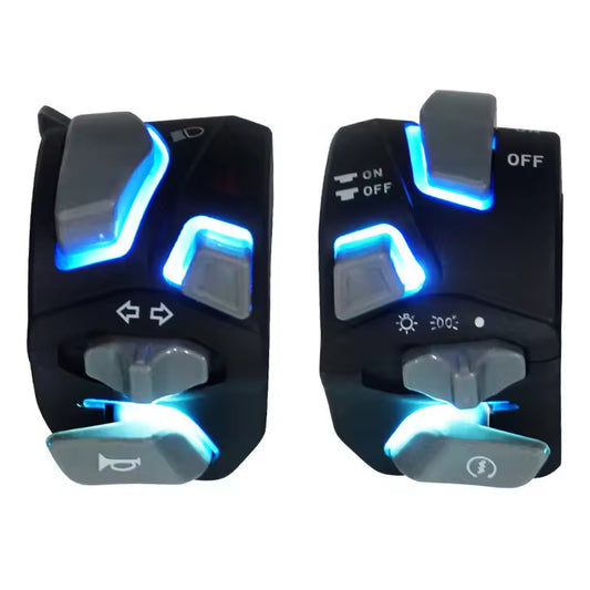 Universal LED Motorcycle Handlebar Switches with Turn Signal Horn Control - Motocircuit