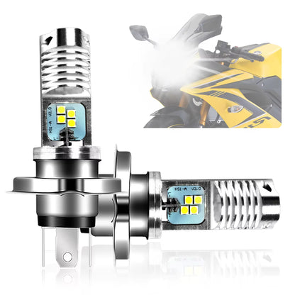 H4 LED Motorcycle Headlight Bulb 12-80V 8W 3030 8 Devil Eyes Bulb