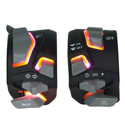 Universal LED Motorcycle Handlebar Switches with Turn Signal Horn Control - Motocircuit