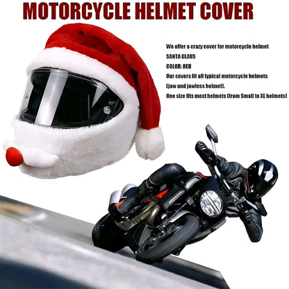 Christmas hat helmet cover - ABS full-face motorcycle helmet modification accessory - holiday decoration