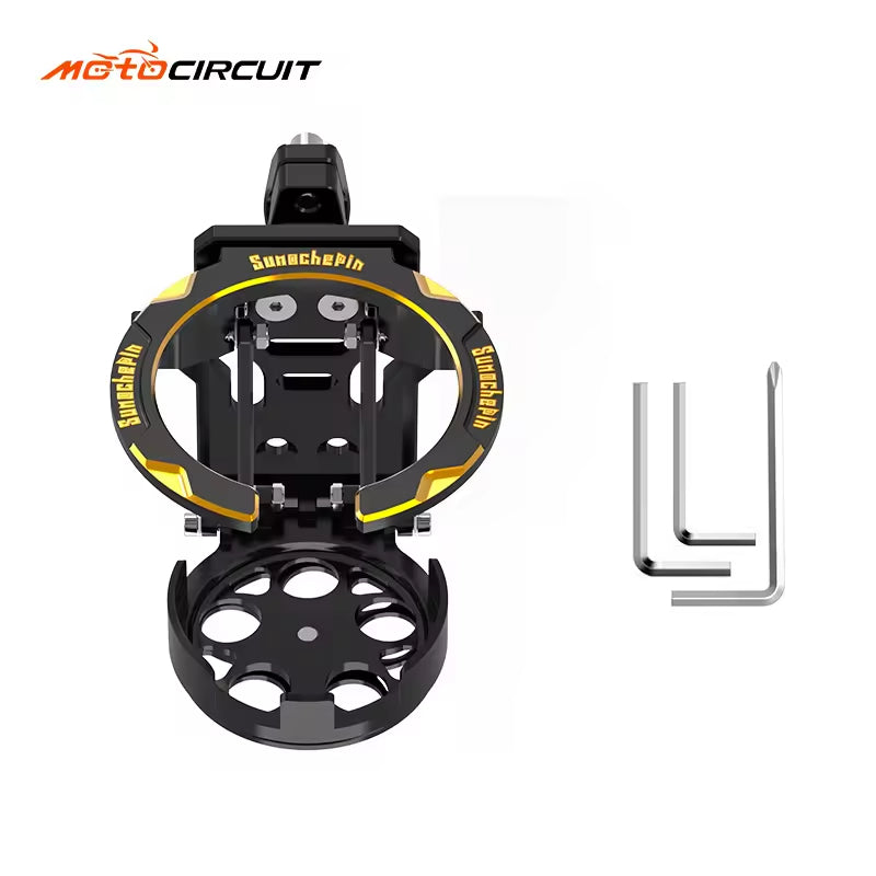 Aluminum Alloy Folding Drink Holder Rack for Motorcycle Bicycle EBike ATV Dirtbike - Body Parts Accessories