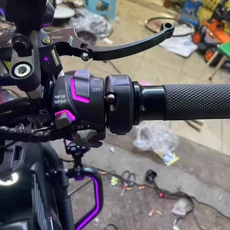 Universal LED Motorcycle Handlebar Switches with Turn Signal Horn Control - Motocircuit