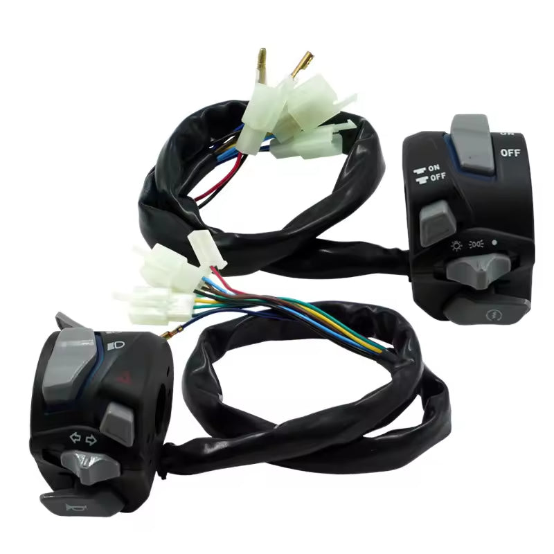Universal LED Motorcycle Handlebar Switches with Turn Signal Horn Control - Motocircuit