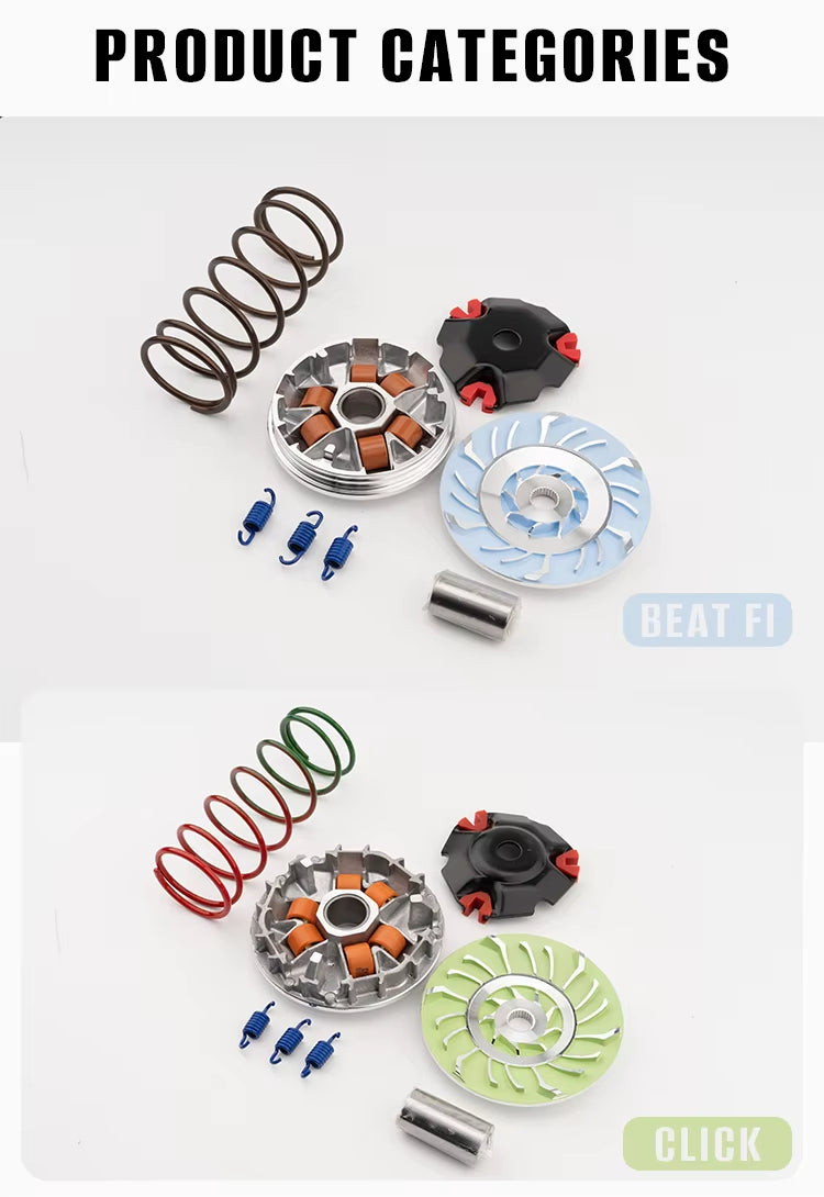 Universal CVT Complete Transmission Kit for PCX 150/160 Click 125/150 NMAX BEAT MIO - Drive Plate, Clutch & Pulley Assembly