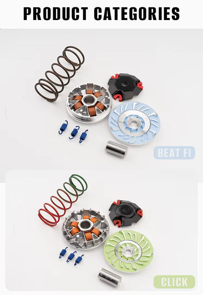 Universal CVT Complete Transmission Kit for PCX 150/160 Click 125/150 NMAX BEAT MIO - Drive Plate, Clutch & Pulley Assembly