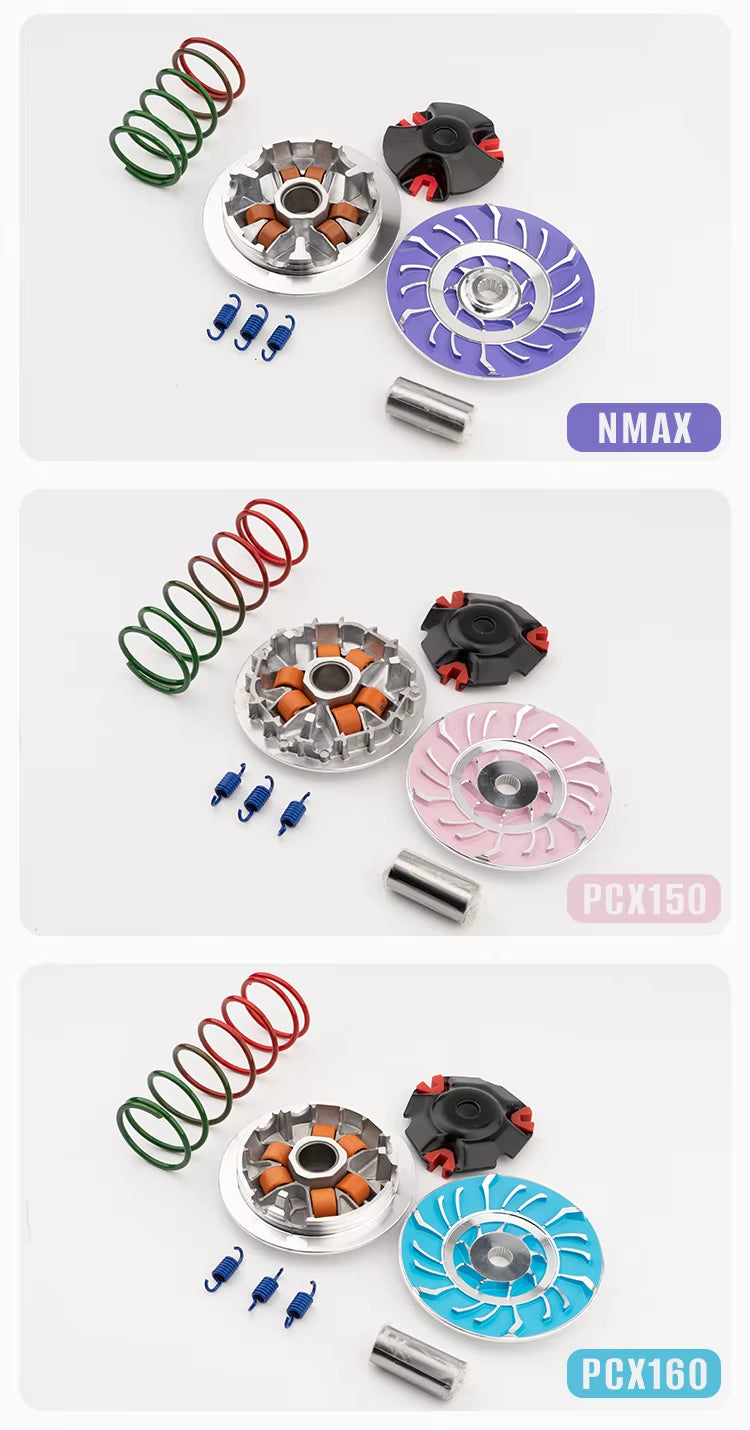 Universal CVT Complete Transmission Kit for PCX 150/160 Click 125/150 NMAX BEAT MIO - Drive Plate, Clutch & Pulley Assembly
