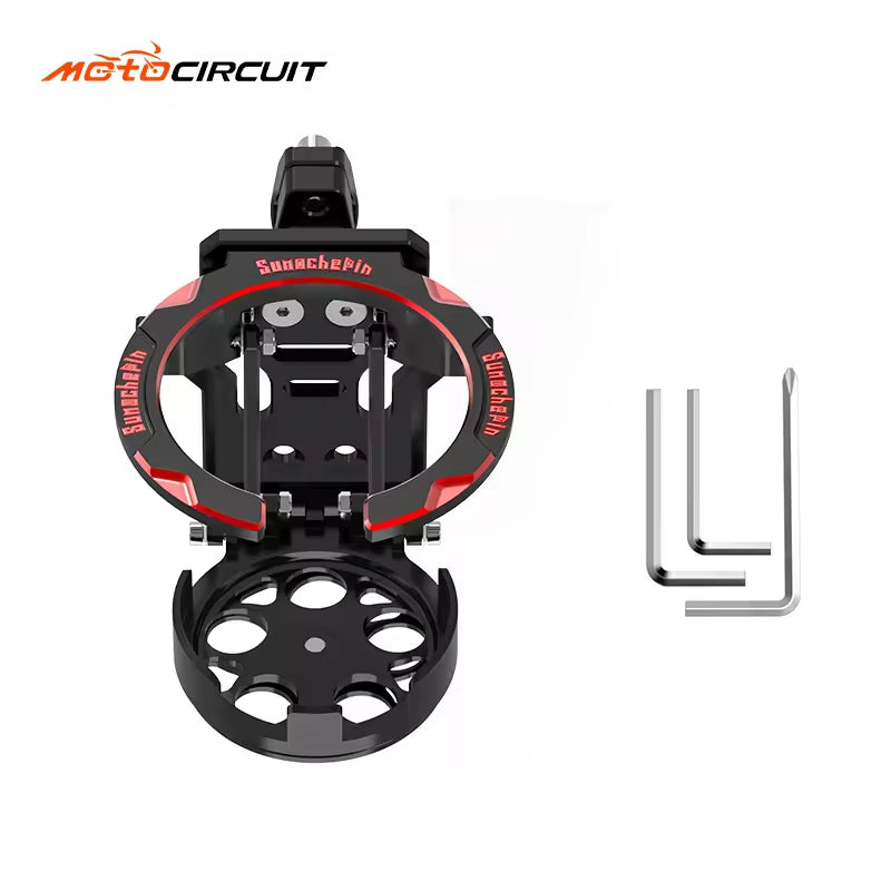 Aluminum Alloy Folding Drink Holder Rack for Motorcycle Bicycle EBike ATV Dirtbike - Body Parts Accessories
