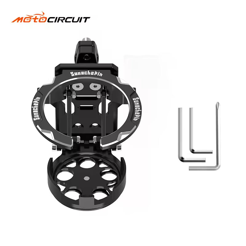Aluminum Alloy Folding Drink Holder Rack for Motorcycle Bicycle EBike ATV Dirtbike - Body Parts Accessories