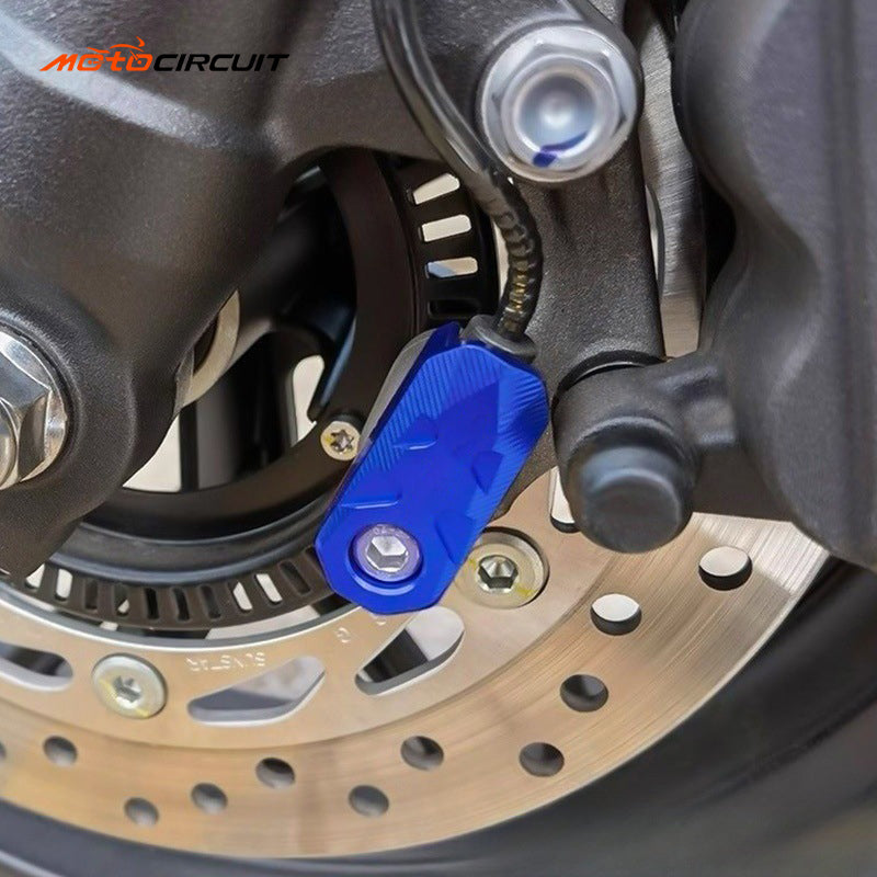 ABS Sensor Protection Cover installed on Honda FORZA300 motorcycle, showing durable plastic design and easy fit