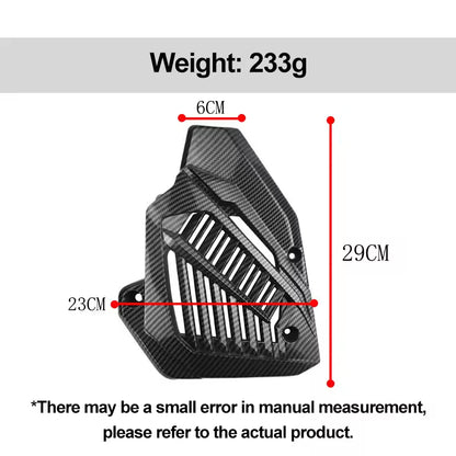 Technical Drawing with Dimensions for Honda Click 150 Carbon Fiber Cover