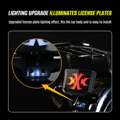Close-up detail of high-performance LED bulbs in motorcycle taillight, highlighting durability and bright output