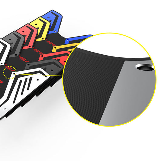 Side view of a CNC motorcycle pedal, showing the aluminum alloy material and precision craftsmanship