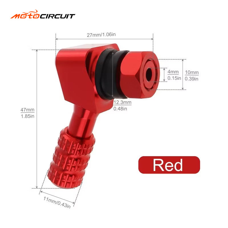 Motorcycle valve nozzle dimensions and size chart, compatible with 8M 10M threads for easy installation