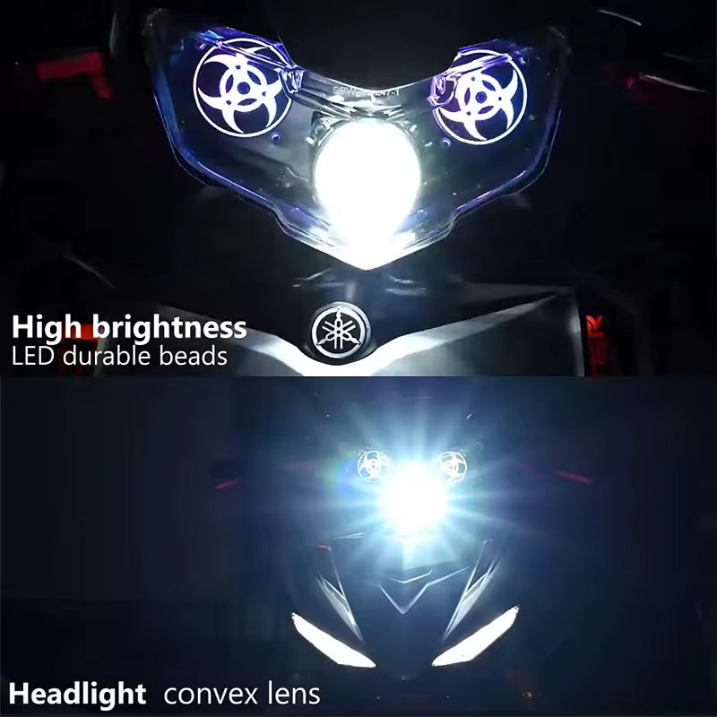 Close-up Detail of RGB LED Components in Motorcycle Headlight for Customization