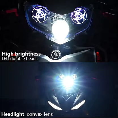 Close-up Detail of RGB LED Components in Motorcycle Headlight for Customization