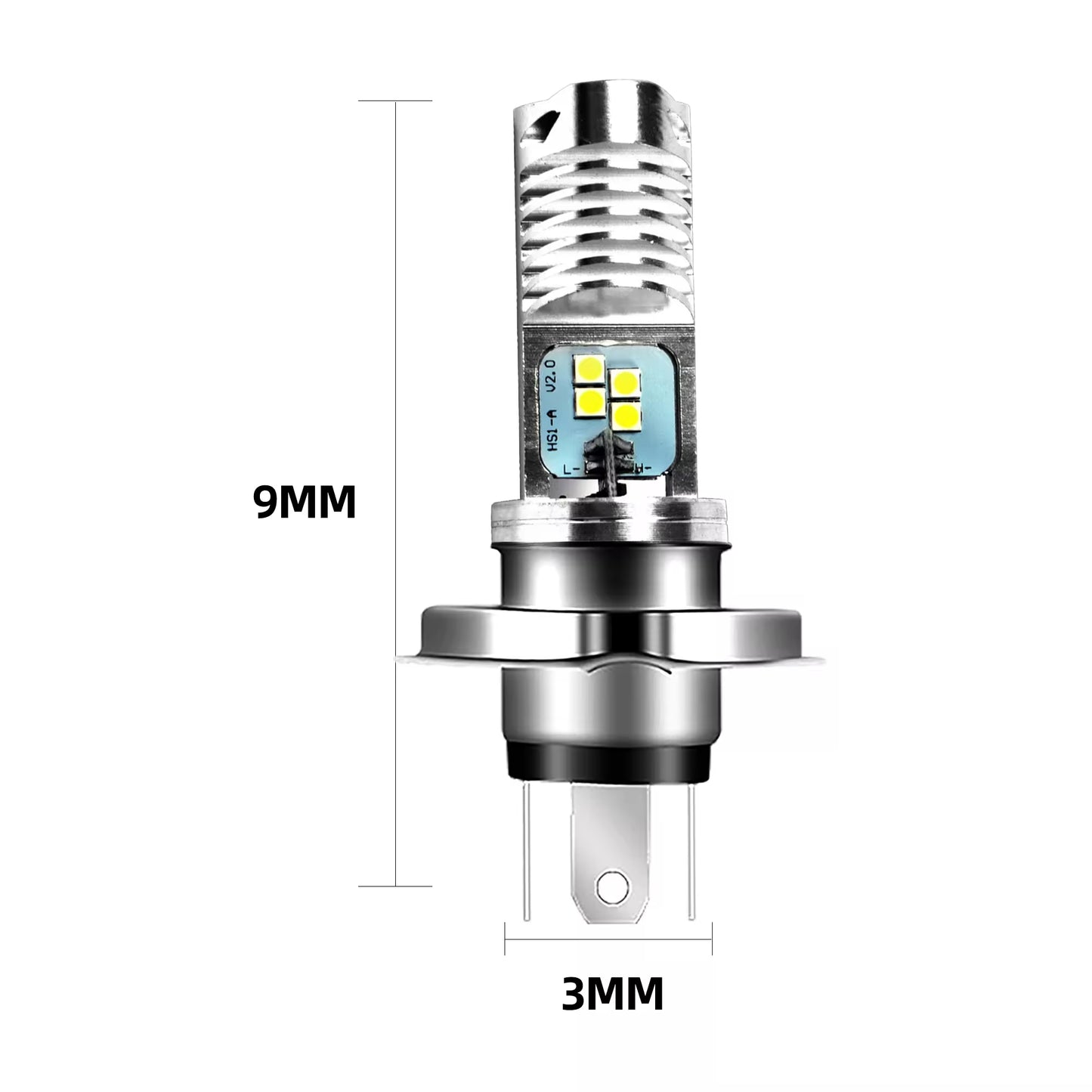 Dimensions and Specifications of Devil Eyes H4 LED Motorcycle Headlight
