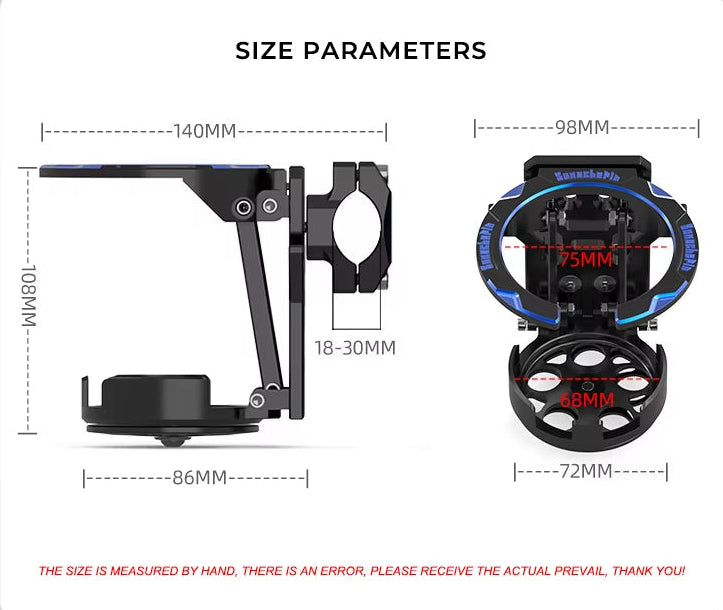Detailed dimension diagram of the folding beverage can holder with measurements