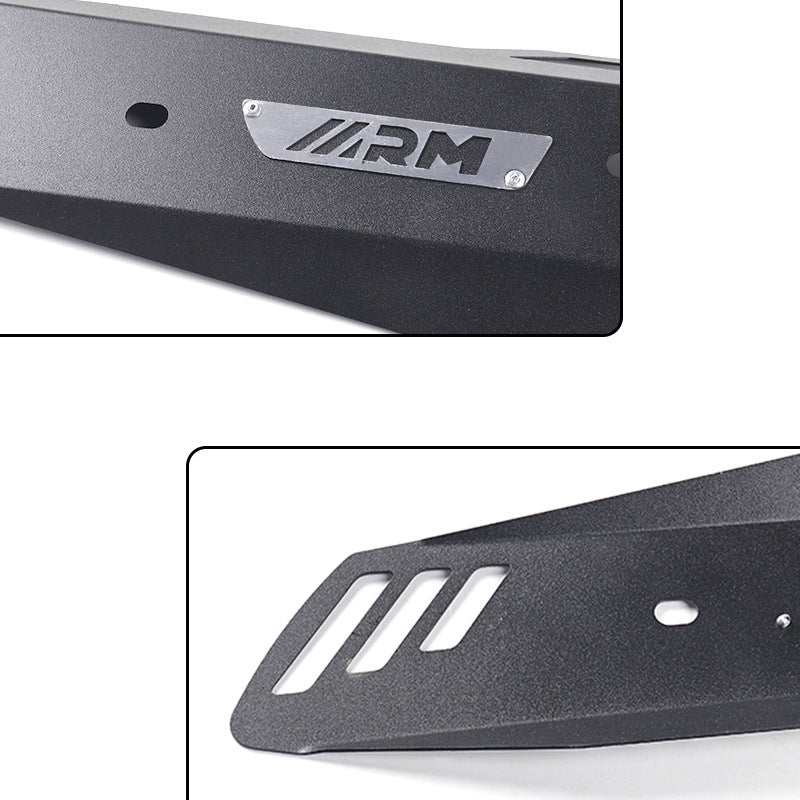 Close-up of the exhaust pipe protective cover's high-temperature resistant coating and material details