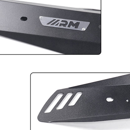 Close-up of the exhaust pipe protective cover's high-temperature resistant coating and material details