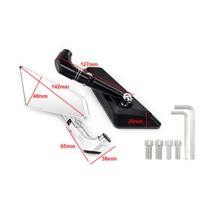 Dimensions of H2C Rearview Mirror for motorcycles and EVs, illustrating size and fit specifications