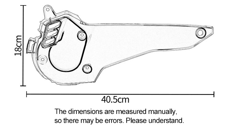 Detailed Dimensions Diagram for Honda ADV160 Carbon Fiber Engine Cover