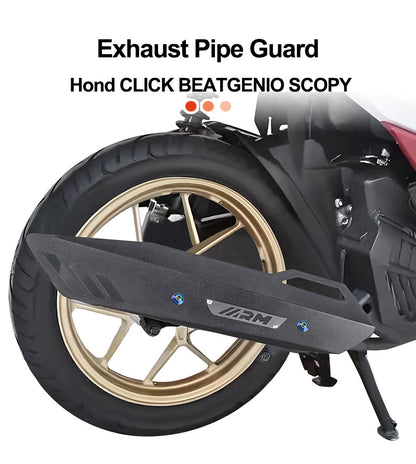 The effect of the exhaust pipe guard installed on the Honda CLICK scooter