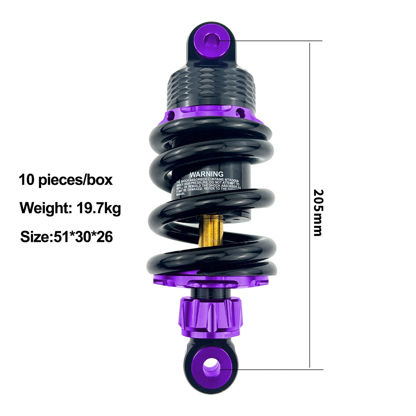 Motocircuit Yamaha center shock absorber installation dimension diagram to ensure perfect compatibility