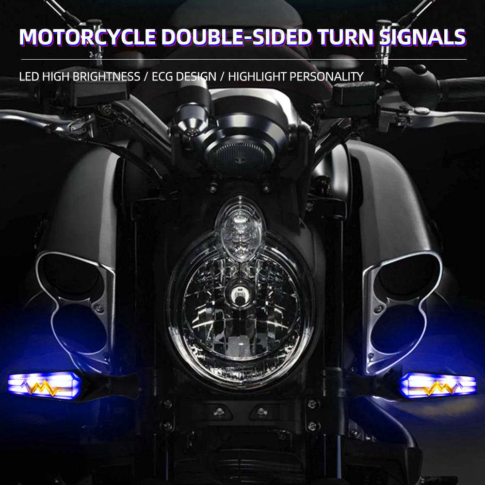 Motorcycle with ECG LED Lights in Action - Night Riding Scene