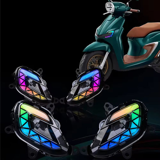 The effect of LED turn signals installed on a Honda Stylo 160 motorcycle