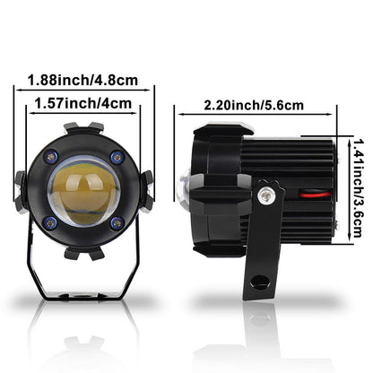 Motorcycle Modified Headlight Led Spotlight White/Yellow Light Waterproof Aluminum Housing - Small Steel Cannon Design