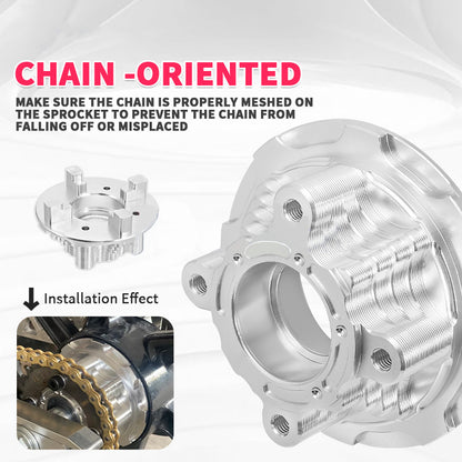 Motorcycle sprocket seat CNC machining details and thread close-up